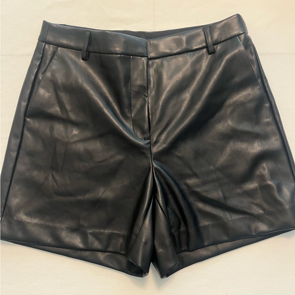J. Crew Black High Waist Shorts faux leather